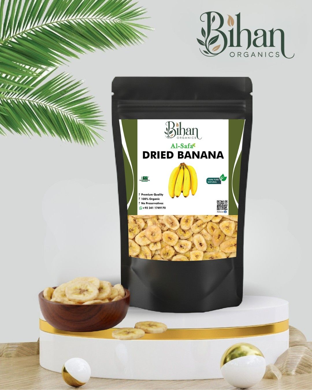 Dried-Banana Dried banana slices made from ripe bananas for a naturally sweet and healthy snack