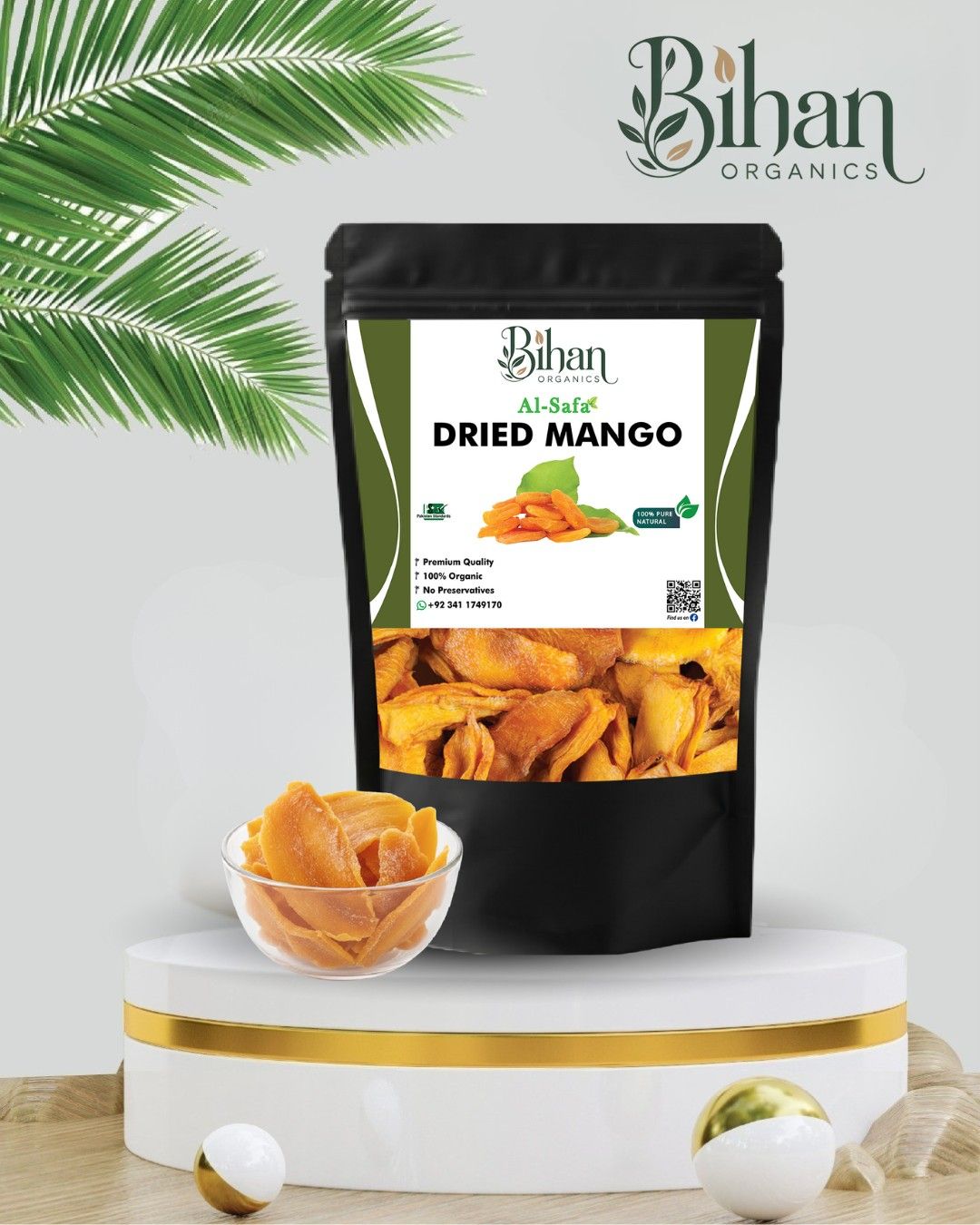 Dried mango slices made from ripe mangoes for a naturally sweet and chewy healthy snack