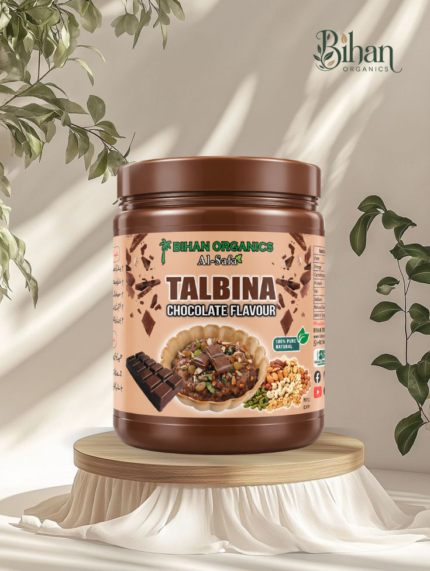 Chocolate Talbeena nutritious drink powder with cocoa flavor for healthy energy and wellness