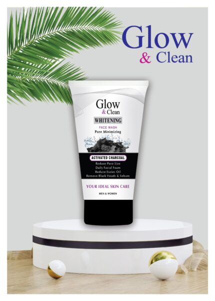 Glow & Clean Charcoal Facewash tube with deep-cleansing activated charcoal formula.