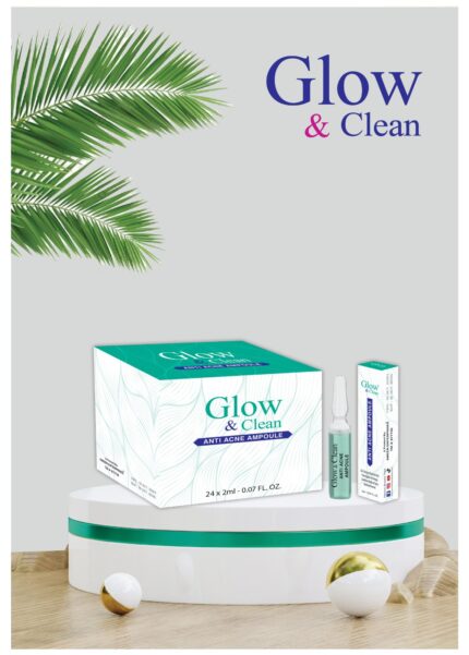 Glow & Clean Anti Acne Ampoule Serum for reducing pimples, controlling oil, and preventing breakouts.