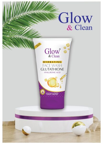 Glow & Clean Glutathione Facewash tube with brightening and detoxifying formula.