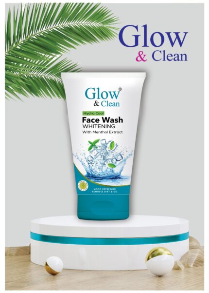 Glow & Clean Hydra Cool Facewash tube offering cooling, hydrating, and soothing skin benefits.