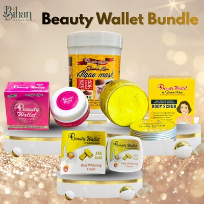 Beauty Wallet Glowing Bundle (Algae Mask + Body Scrub + Body Cream + Beauty Cream)